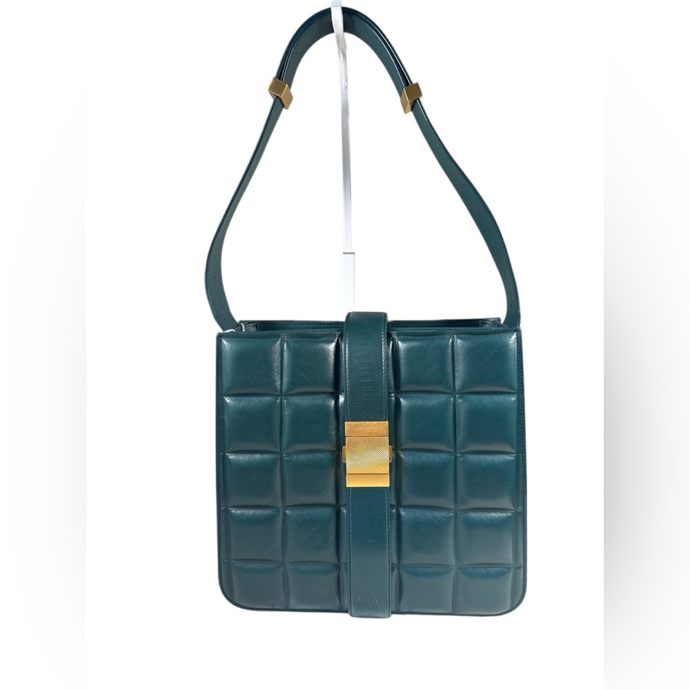 Bottega Veneta Padded Shoulder Bag – Teal (Authentic)
